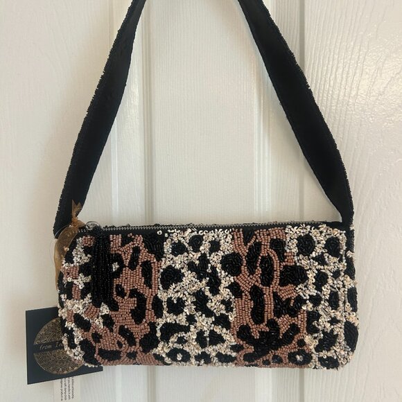 Handcrafted in India Beaded Cheetah Leopard Bag Tik Tok New Release RARE NWT - Picture 1 of 3